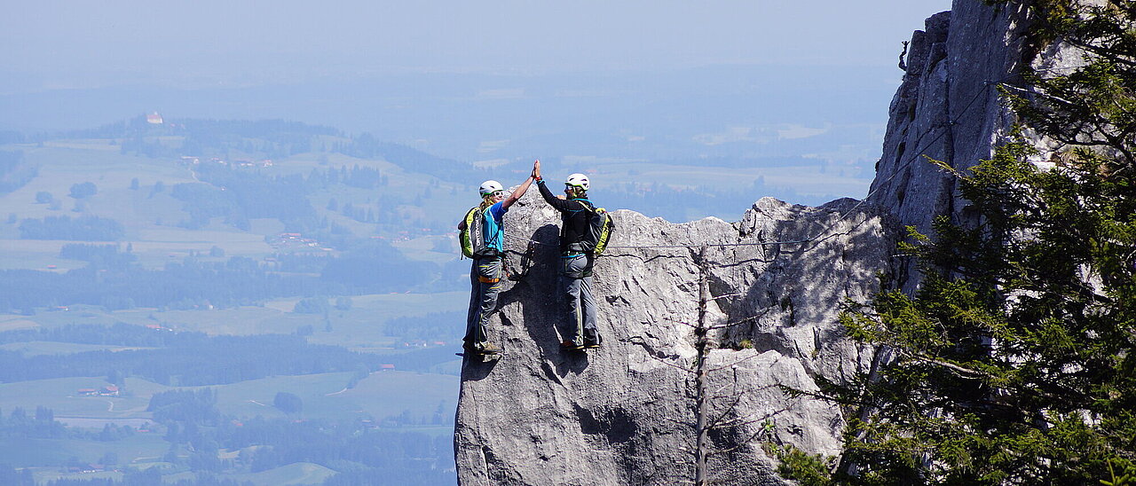 Hiking and climbing on Tegelberg mountain