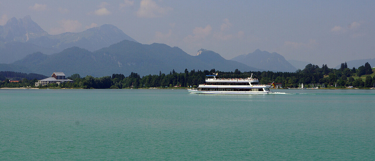 Lake Forgensee and the Musical Theater Neuschwanstein in the background