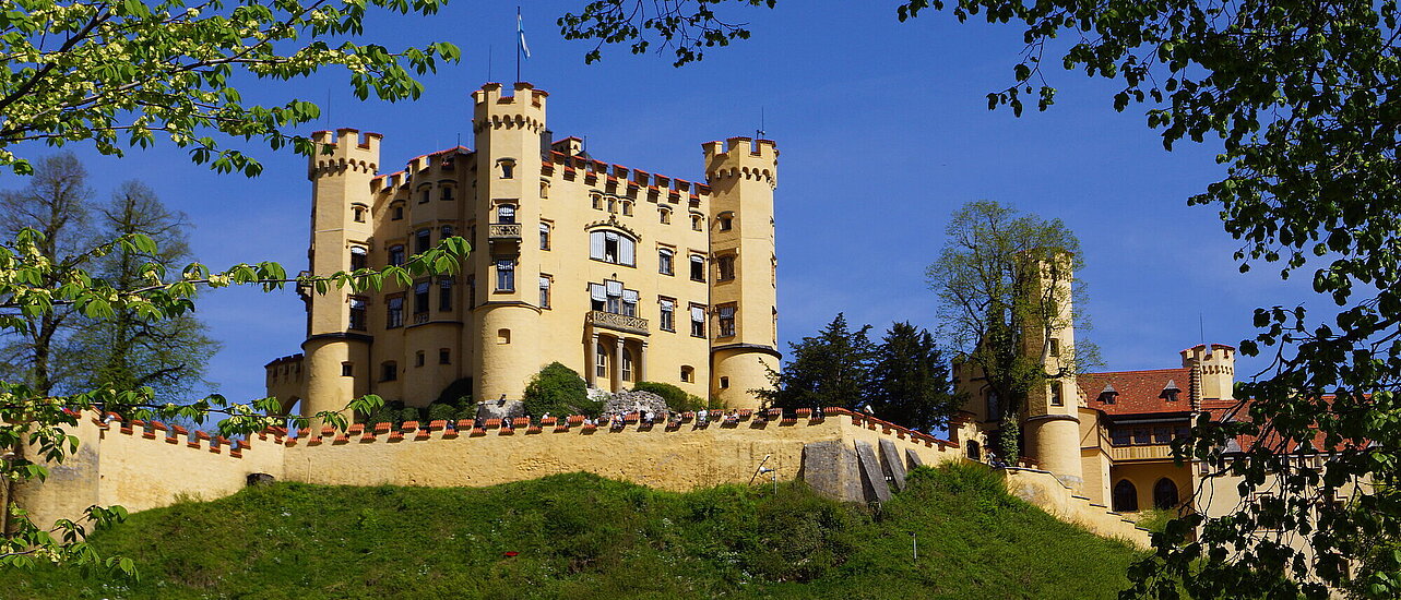 Hohenschwangau castle in the spring
